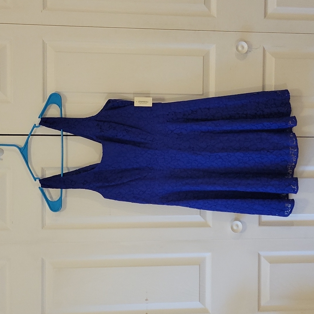 NWT Aeropostale lined lace blue dress size L